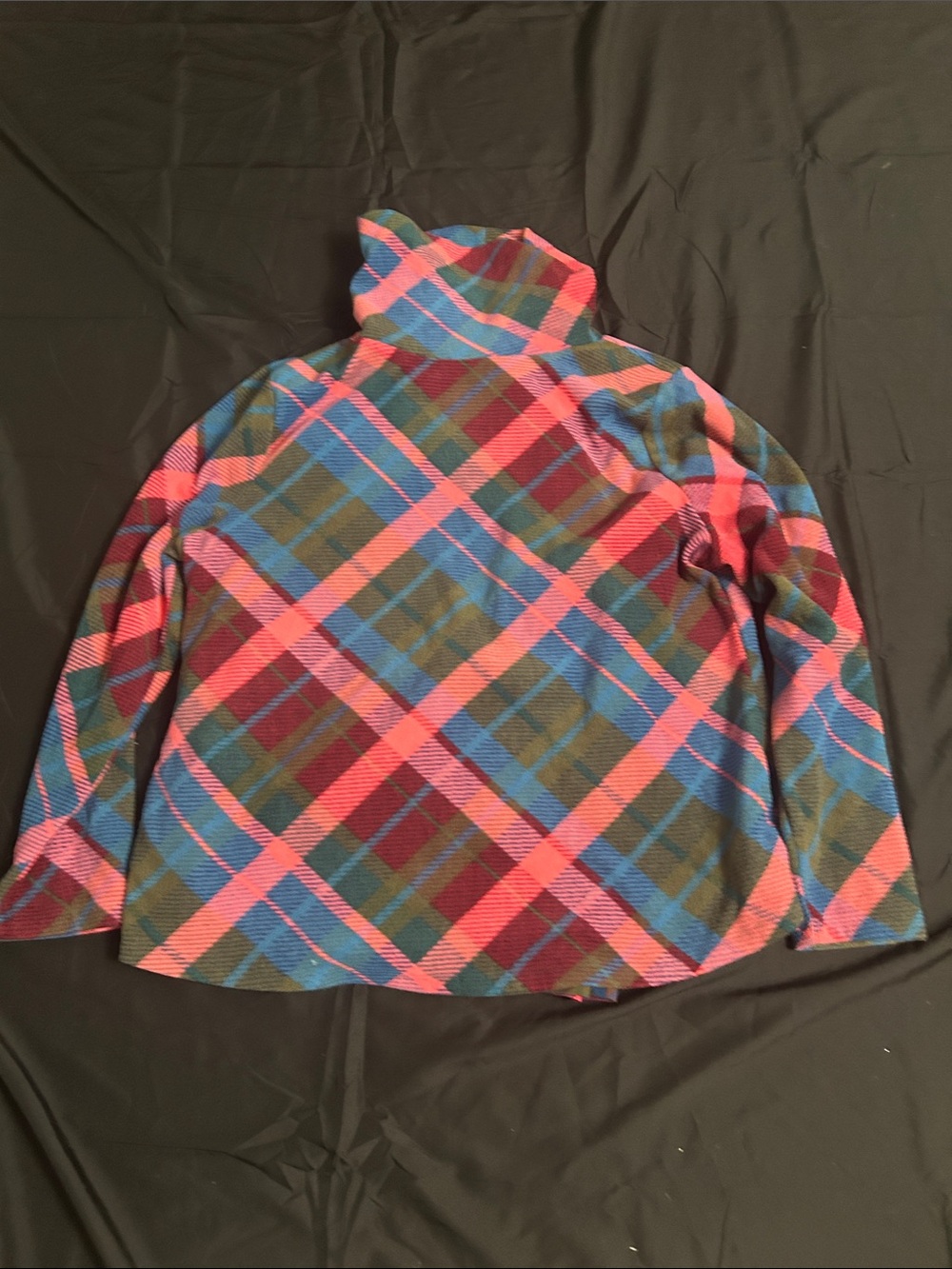 Talbots Girls' Plaid Turtleneck Top - Pink, Blue & Green